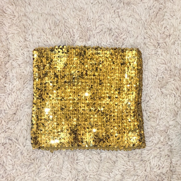 Gold sequined tube top - Picture 2 of 2